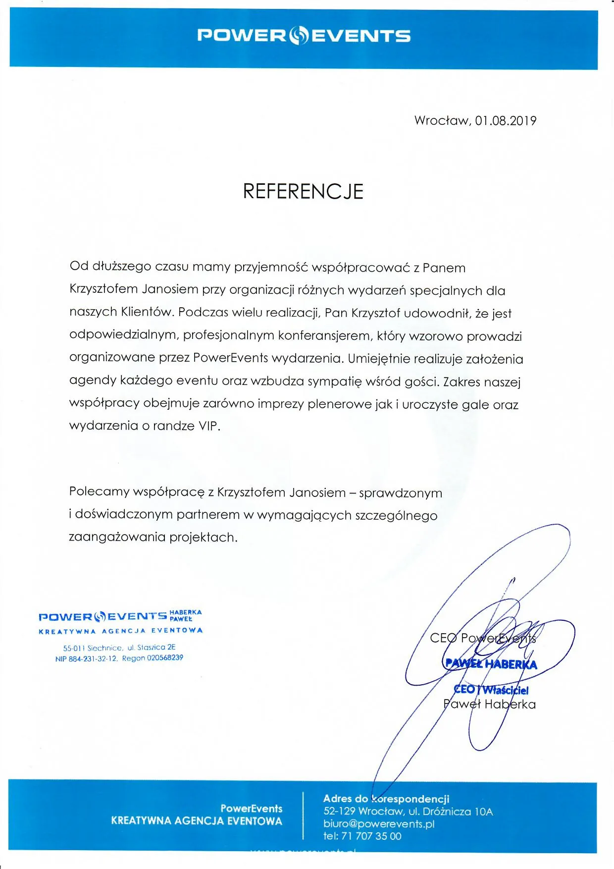 referencje Power Events
